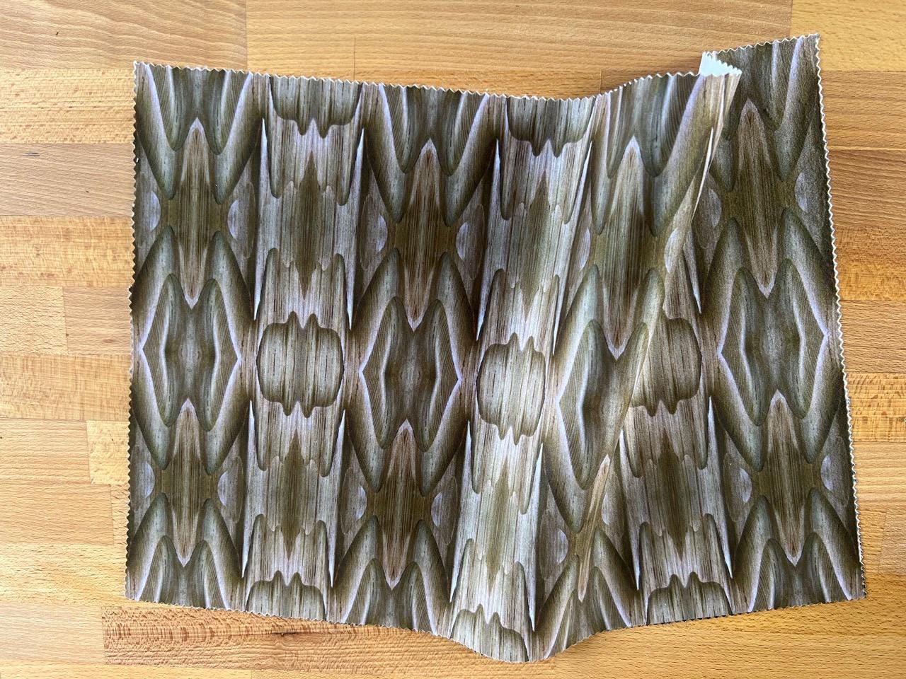 Abstract wood velvet fabric, strong wood textile. Bold designer fabric, contemporary luxury material for home decor. Curtaining.