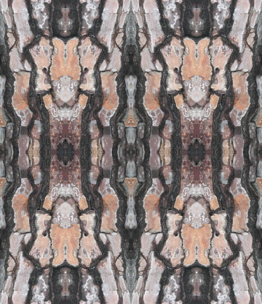 Abstract bark linen fabric, blush pink and brown bark textile. Bold designer fabric, contemporary luxury material for home decor.