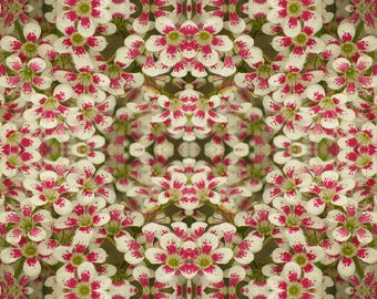 Mini Floral, designer linen by the metre, upholstery, curtains, home furnishings, pink and green, floral theme
