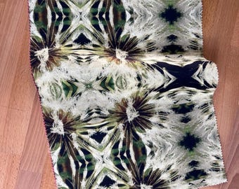 Wild Puffs, designer velvet by the metre, upholstery, home furnishings, brown abstract floral theme.