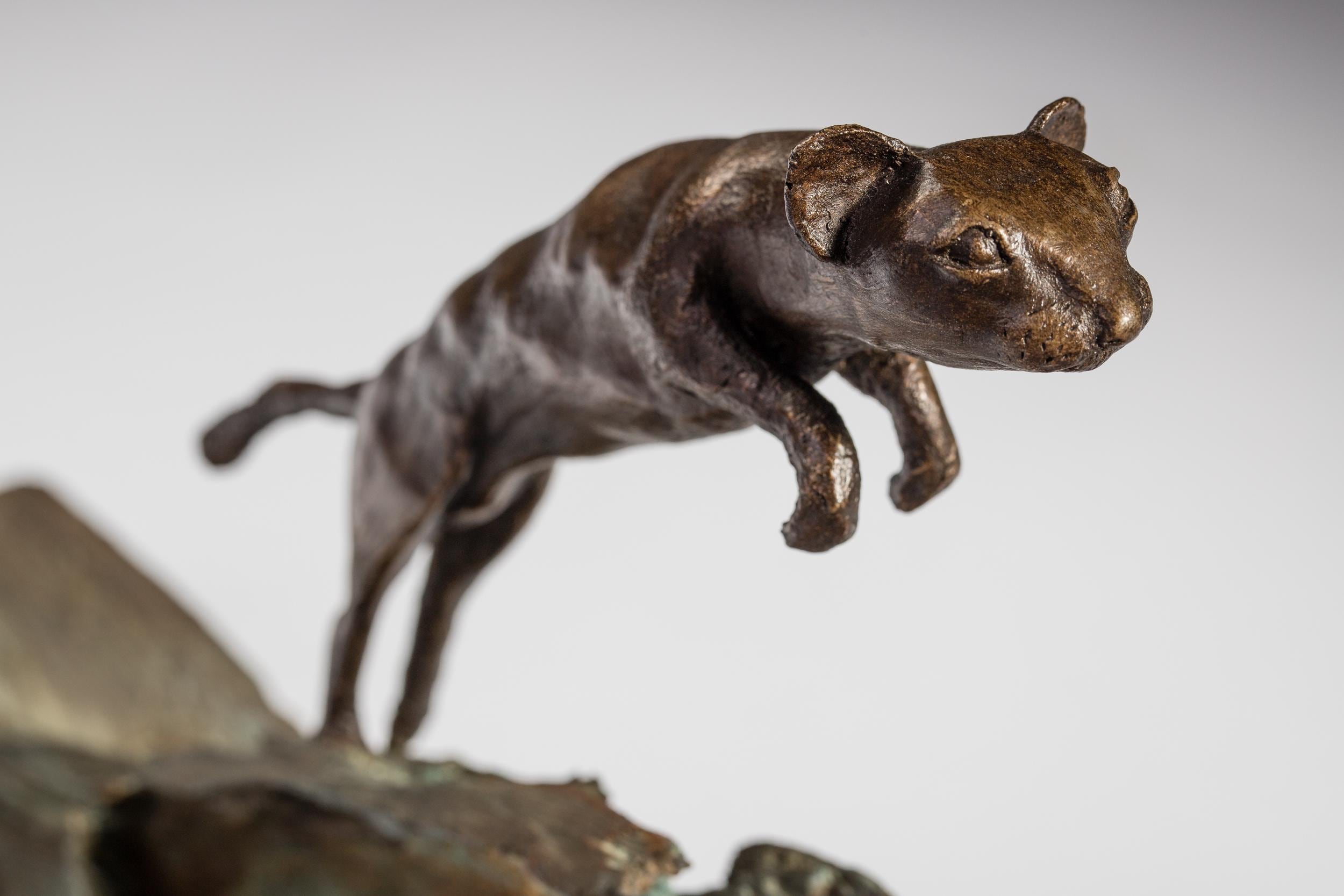 Stoat sculpture - Bronze Resin Sculpture by Kate Cledwyn