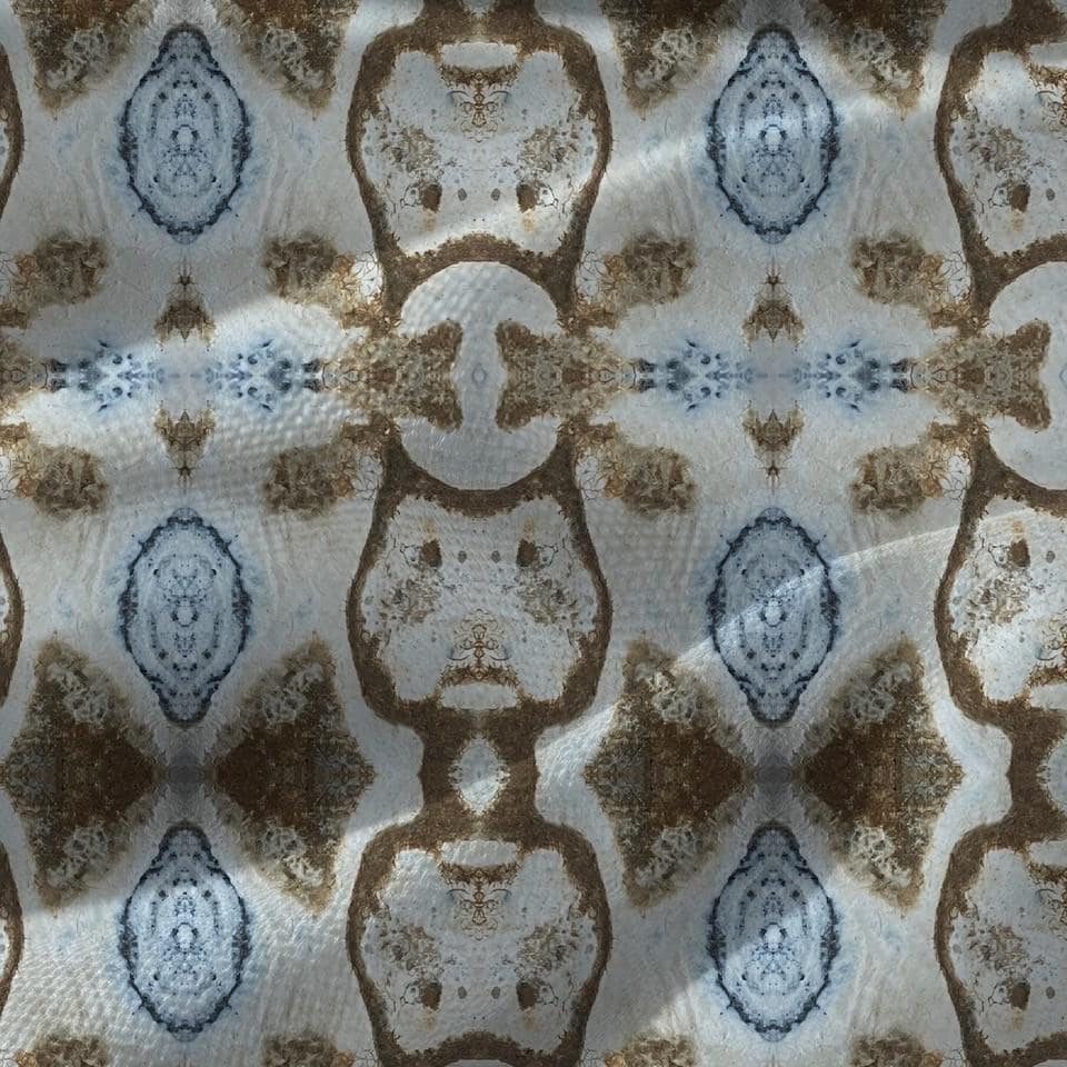 Abstract stone linen fabric, subtle blue stone textile. Neutral designer fabric, contemporary luxury material for home decor. Curtaining 3