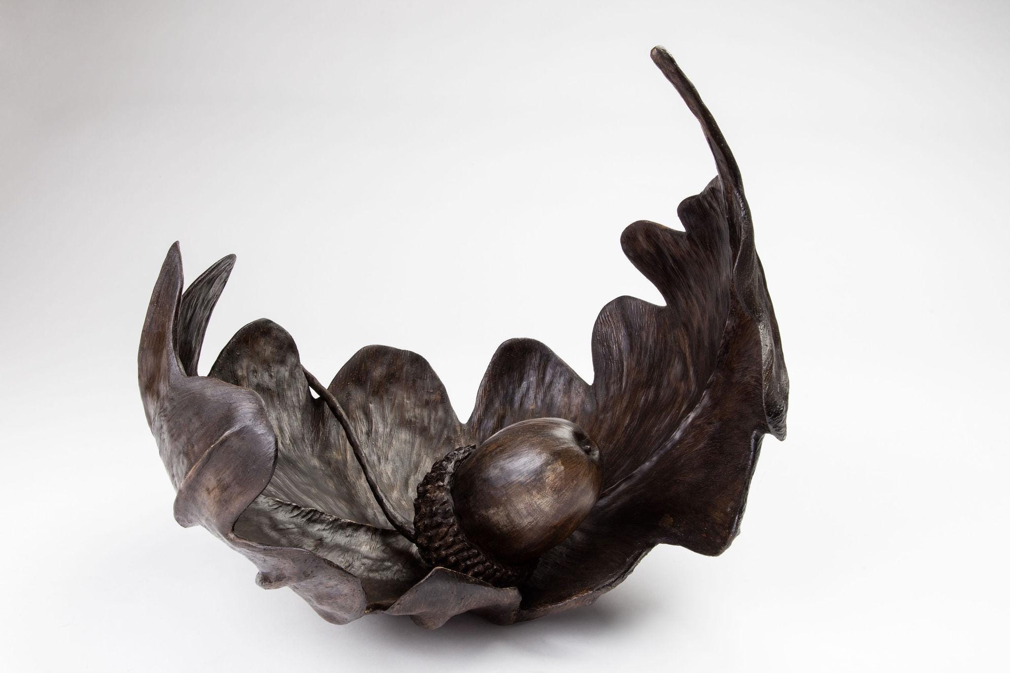 Oak Leaf and Acorn sculpture - Bronze Resin Sculpture by Kate Cledwyn