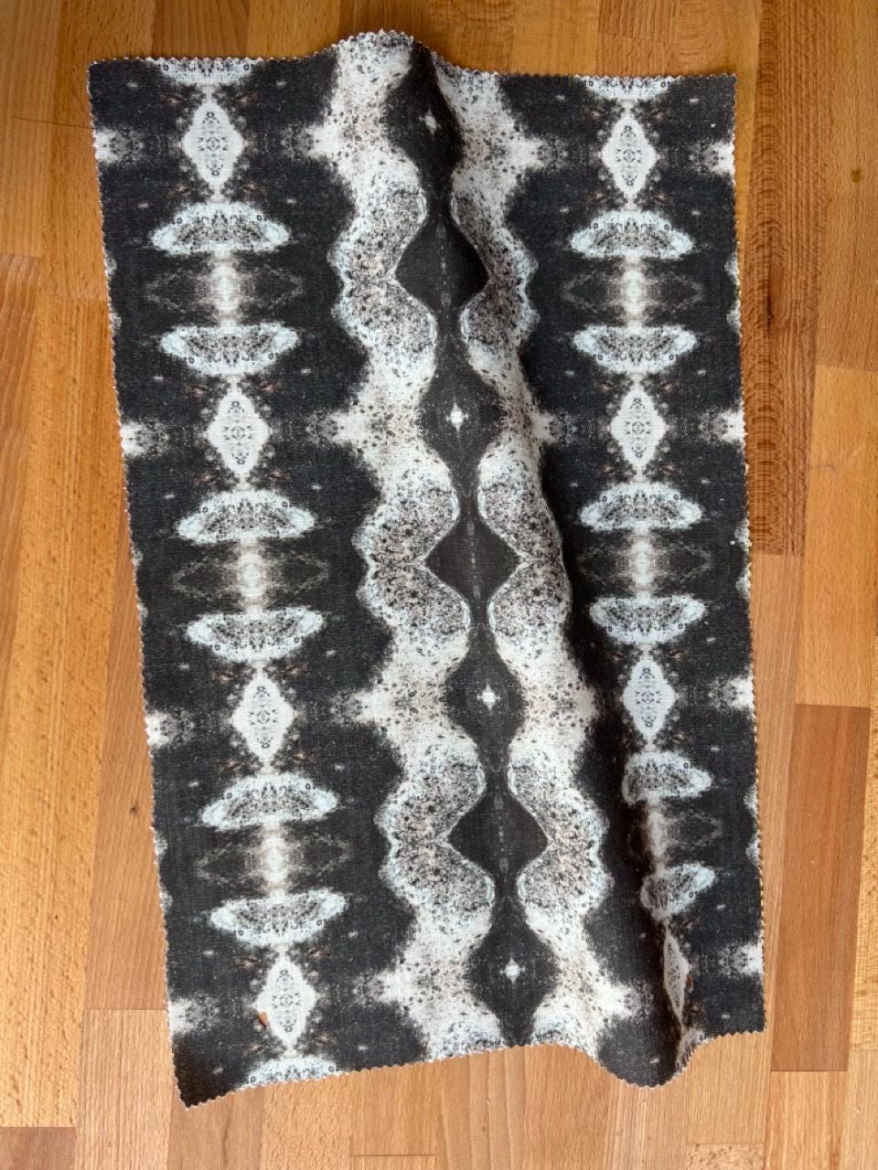 Greyscale - Linen mix fabric by Kate Cledwyn