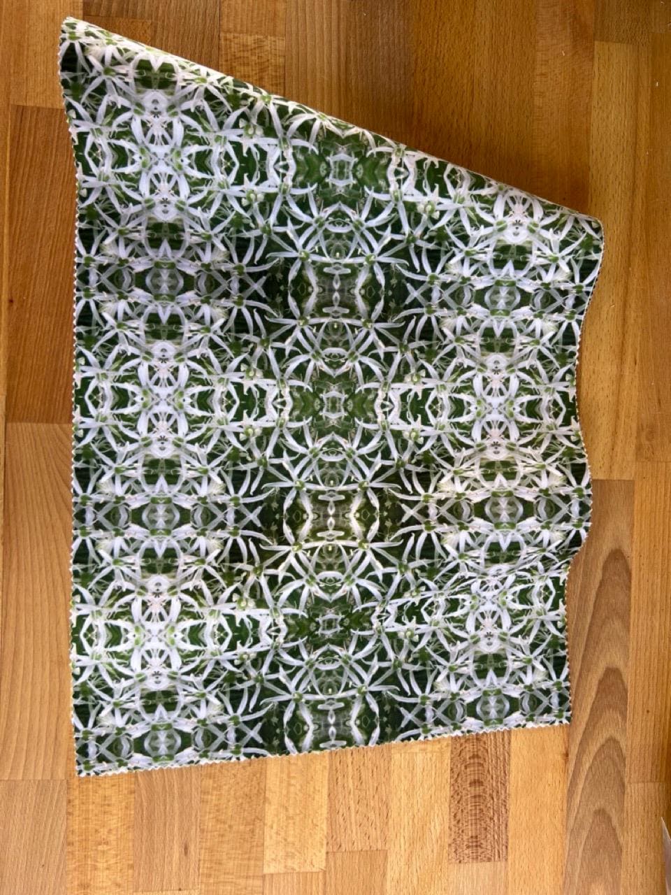 Abstract floral velvet fabric, subtle green floral textile. Neutral designer fabric, contemporary luxury material for home decor. Curtaining 4