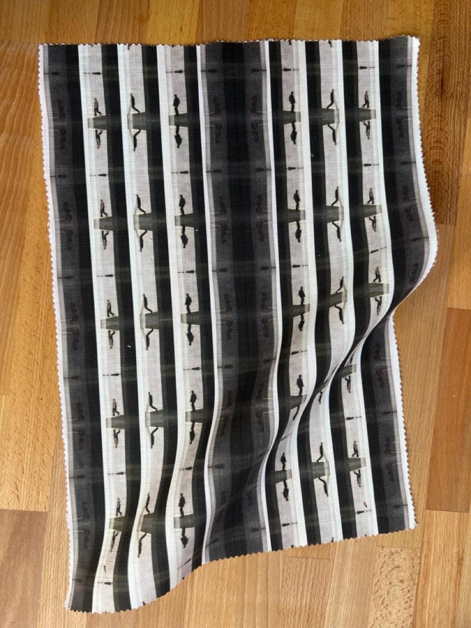 Abstract urban linen fabric, monochromatic urban textile. Bold designer fabric, contemporary luxury material for home decor. Curtaining.