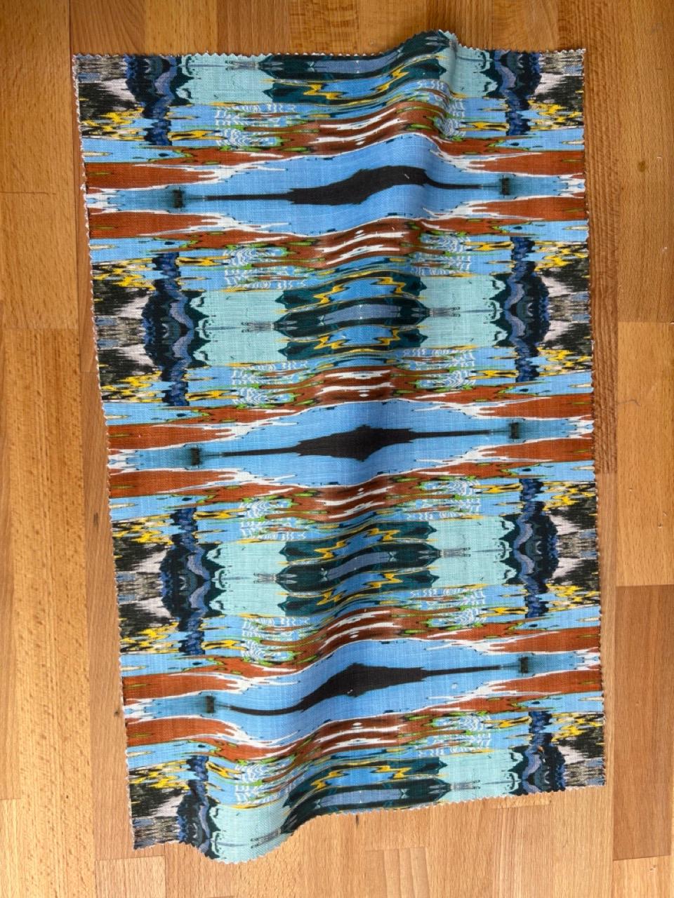 Maltablue - Linen mix fabric by Kate Cledwyn