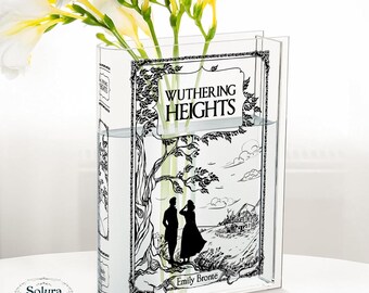 Wuthering Heights Acrylic Book Vase, Romantic Literary Vase, Gift for Book Lovers & Home Decor