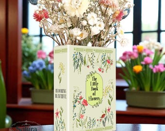 Personalized Flower Book Vase, Custom Name Ceramic Book Planter, Gift for Mom, Daisy Decor