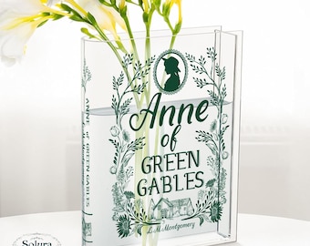 Anne of Green Gables acryl boekenvaas, heldere boekvormige vaas, cadeau voor lezers en docenten