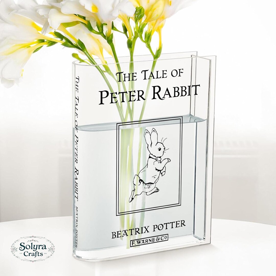 Peter Rabbit Vases The Tale of Peter Rabbit Acrylic Book Vase, Clear Book-shaped Vase - Etsy