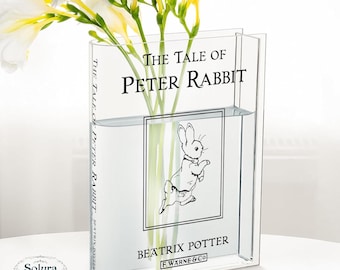 The Tale of Peter Rabbit acryl boekenvaas, heldere boekvormige vaas