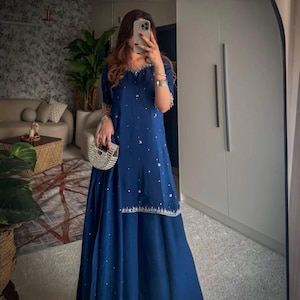 Pakistani Blue Dress - Etsy UK