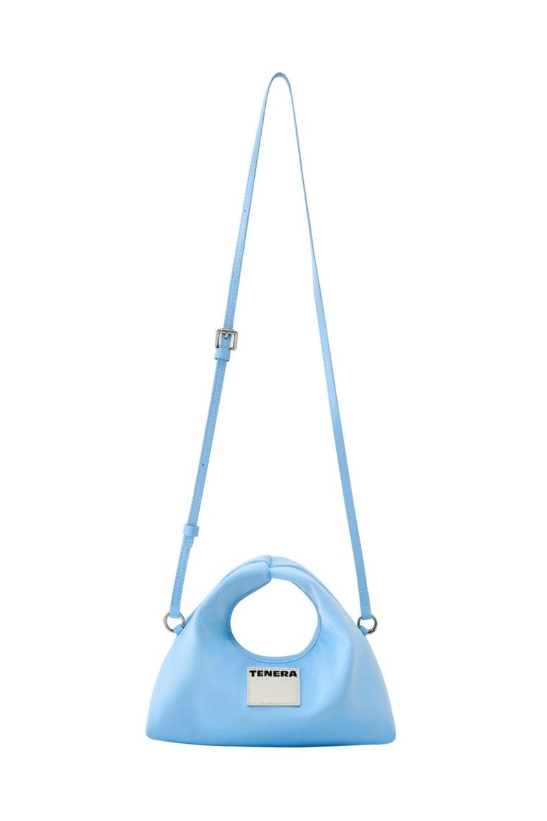 Mini bolso HOBO de cuero vegano de base biológica TENERA Noxtilia™ Baby Blue