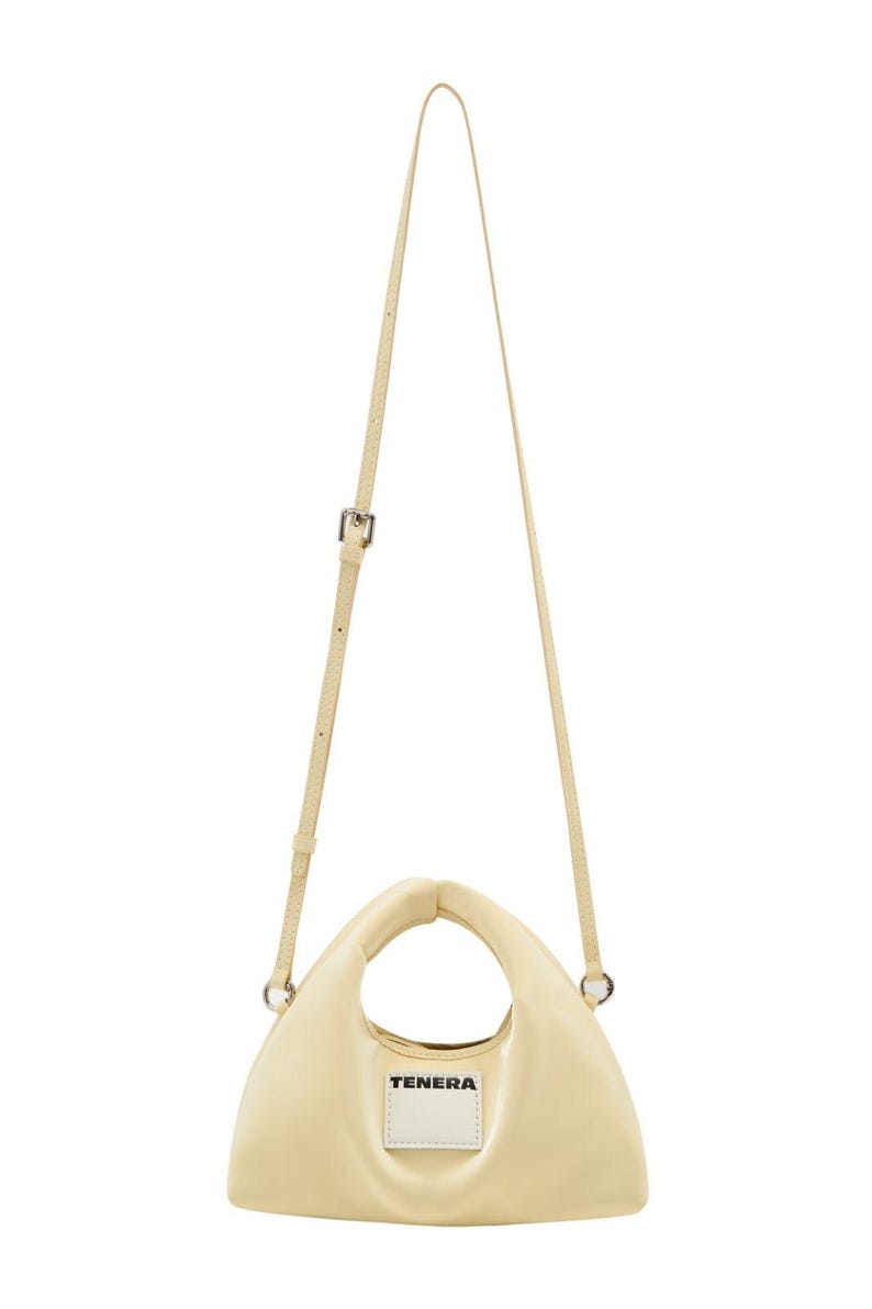 Mini bolso HOBO de cuero vegano de base biológica TENERA Noxtilia™ Cream Yellow