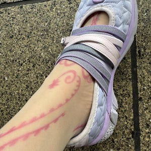 Pink Tattoo Print Sheer Skin Tights image 5