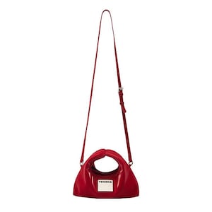 Mini bolso HOBO de cuero vegano de base biológica TENERA Noxtilia™ Silk Red