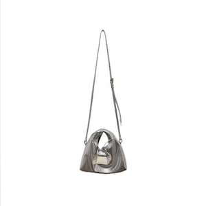 Mini bolso HOBO de cuero vegano de base biológica TENERA Noxtilia™ Party Silver