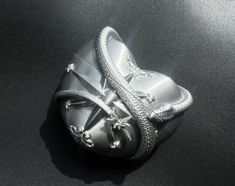 Silver Serpent Heart  Sculptural AirPods & AirPods Pro Protective Case