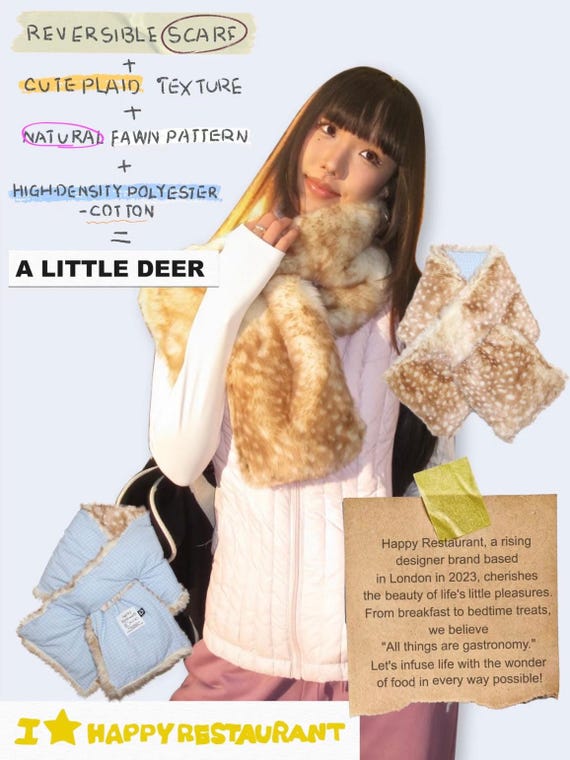 A Little Deer Faux Fur Hat & Scarf Set - Etsy display picture 1