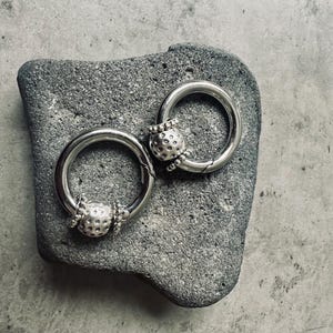 Ear gauged hangers, ewr hangers hoop, 5mm earweights, weighted hoop, tunnel hoops, small lobe weights, Steel earweights