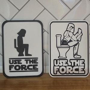 Use the Force - Stormtrooper & Darth Vader badkamerbordset | Grappig 3D-geprint cadeau cadeau | Star Wars-badkamerdecoratie | GRATIS VERZENDING