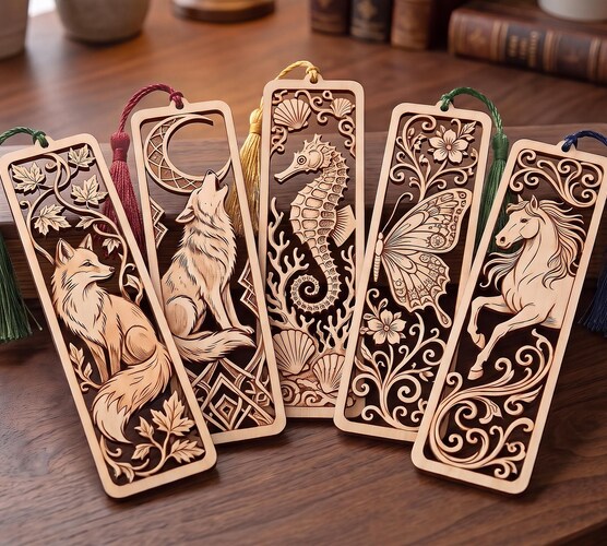 Laser Cut Bookmark SVG Bundle — Wooden Nature Animal Bookmarks for Glowforge