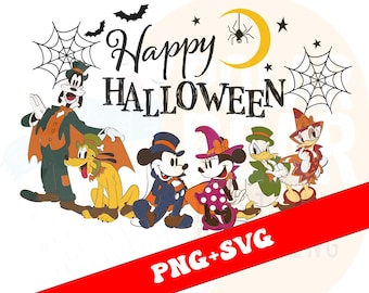 Mickey and Friends Halloween Costume SVG PNG, Family Matching Digital