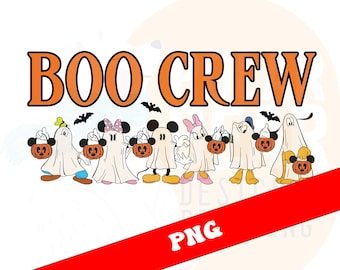 Mickey and Friends Halloween Boo Crew PNG, Family Matching Digital