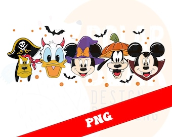 Mickey and Friends Halloween Costume PNG, Spooky Trick or Treat Design (Digital Download)