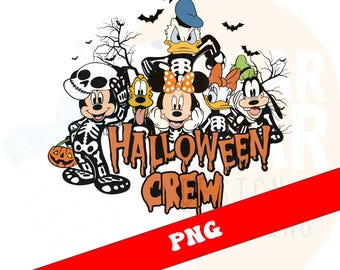 Mickey and Friends Halloween Crew, Disney Halloween PNG, SVG (Digital Download)