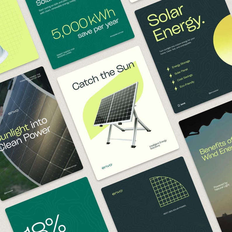 Solar Energy Canva Templates | Social Media Kit, IG Posts & Stories - Etsy