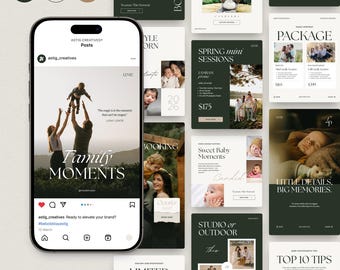 Family & Newborn Photography Canva Templates – Social Media Kit