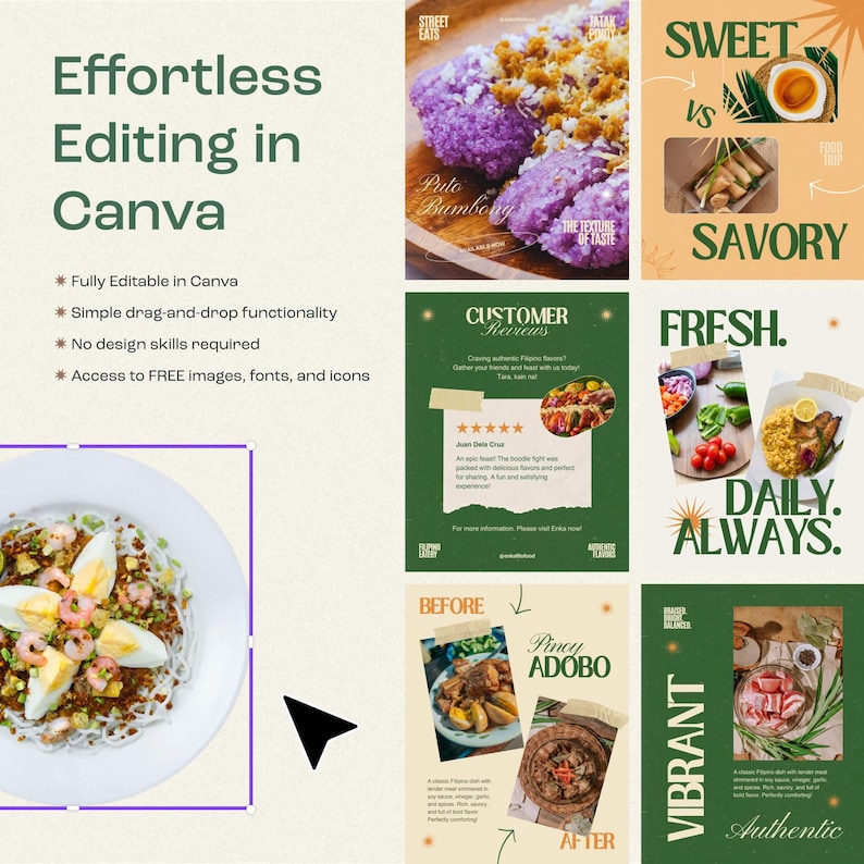 Restaurant Social Media Templates – 30 Days of Instagram Content for ...
