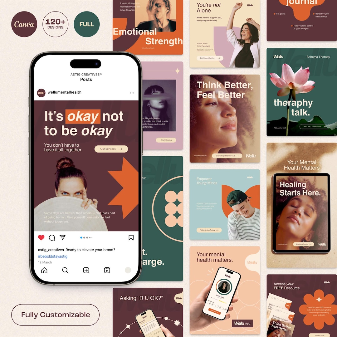 Mental Health Canva Templates for Therapists, Psychologists, Counselors ...