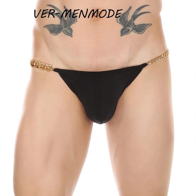 Ultra Thin T-back Micro Thong Underwear With Metal Chains, Low Waist ...