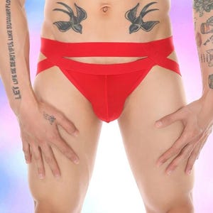 Men’s Festival Harness Underwear, Cotton Elastic Jock Thong, Breathable Clubwear Lingerie Gift, Bold Intimate Outfit