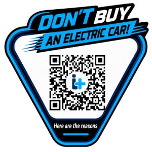 Do Not Buy an Electric Car QR Sticker | Funny Interactive Car Decal