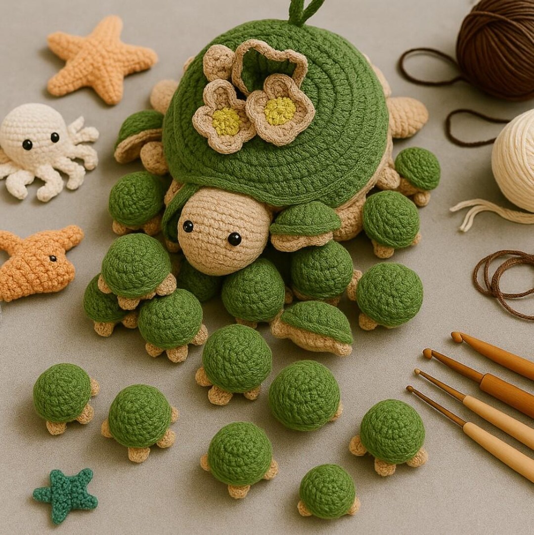 Turtle Memory Game Crochet Pattern PDF, Amigurumi Toy Tutorial ...
