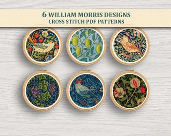 6 William Morris Bird & Fruit Cross Stitch Patterns PDF Bundle – Arts  Embroidery, Instant Download