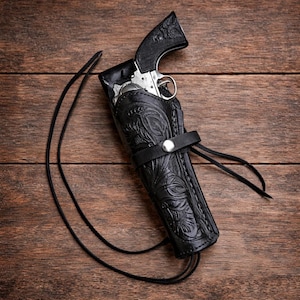 Funda de cuero estilo vaquero con diseño de vaquero de tiro rápido, compatible con Colt SAA 1873, Ruger, Wrangler, Vaquero Heritage, Rough Rider, de acción simple, hecha a mano.