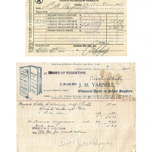 Printable Old Receipts, Digital Download, Vintage Ephemera, Scrapbook ...