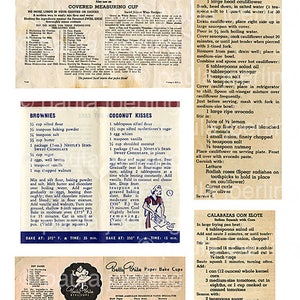 Recipes Clippings Download,Recipes Ephemera, Printable, Digital Download, Scrapbook Paper, Old Newspaper Clippings, Vintage Cookbook image 2
