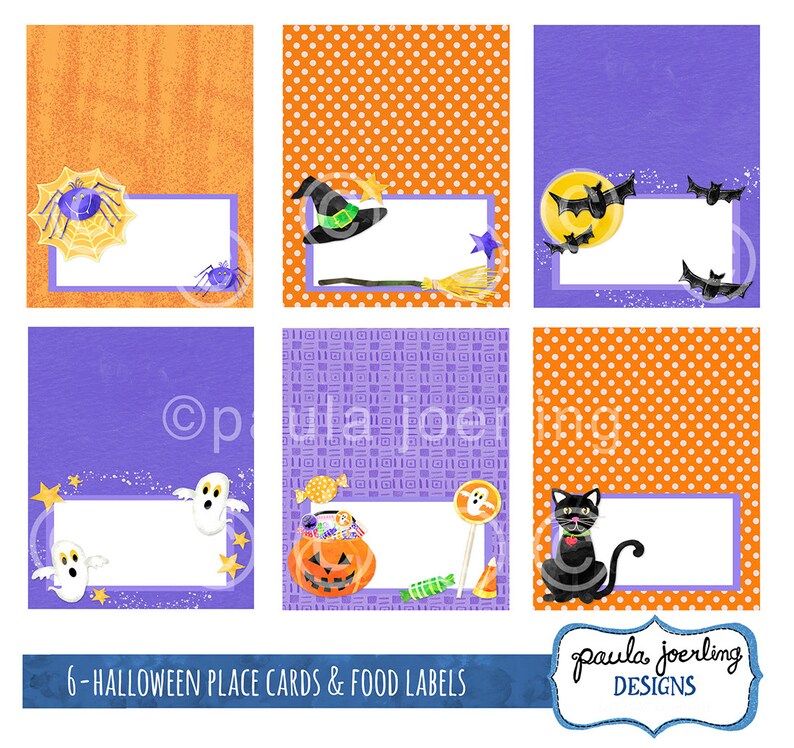 Printable Halloween Place Card, Halloween Food Label, Halloween Food ...