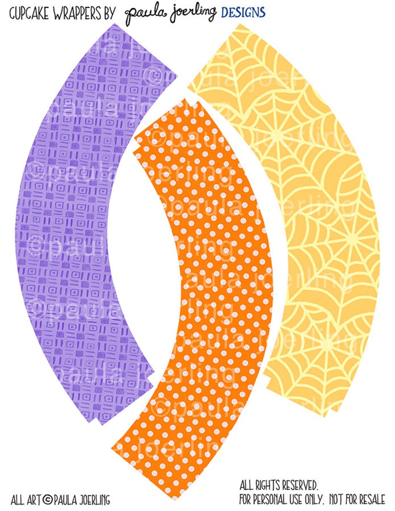 Printable Halloween Cupcake Topper, Napkin Ring, Halloween Garland ...