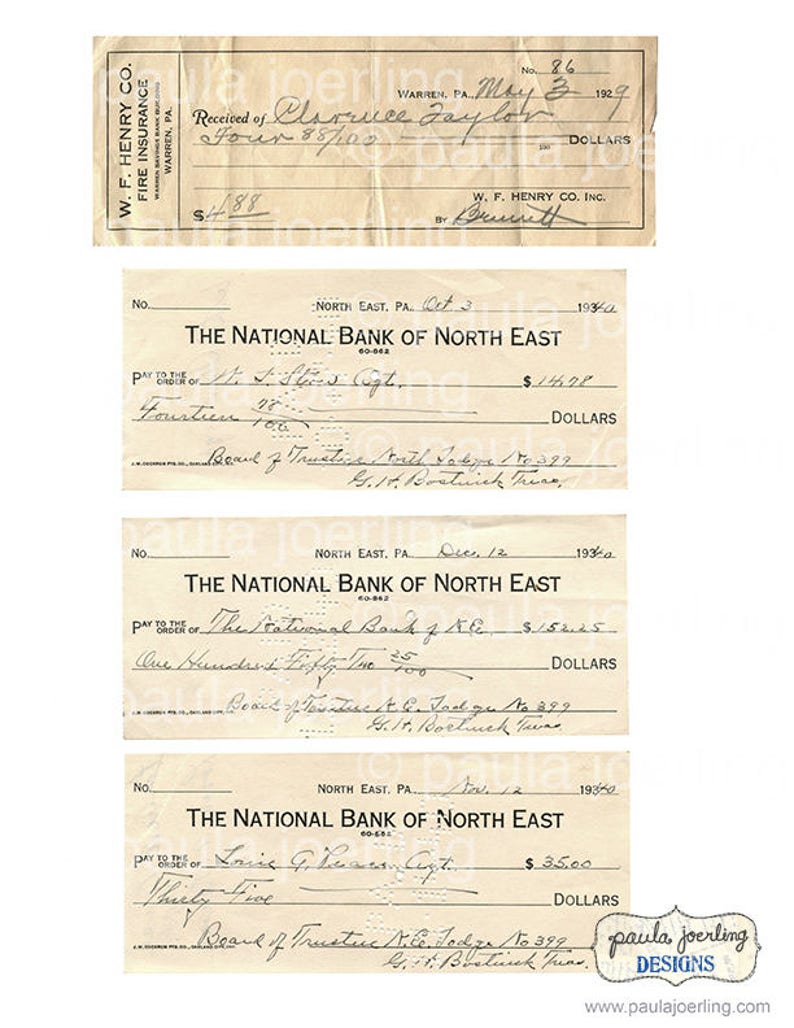 printable vintage receipts digital download ephemera etsy