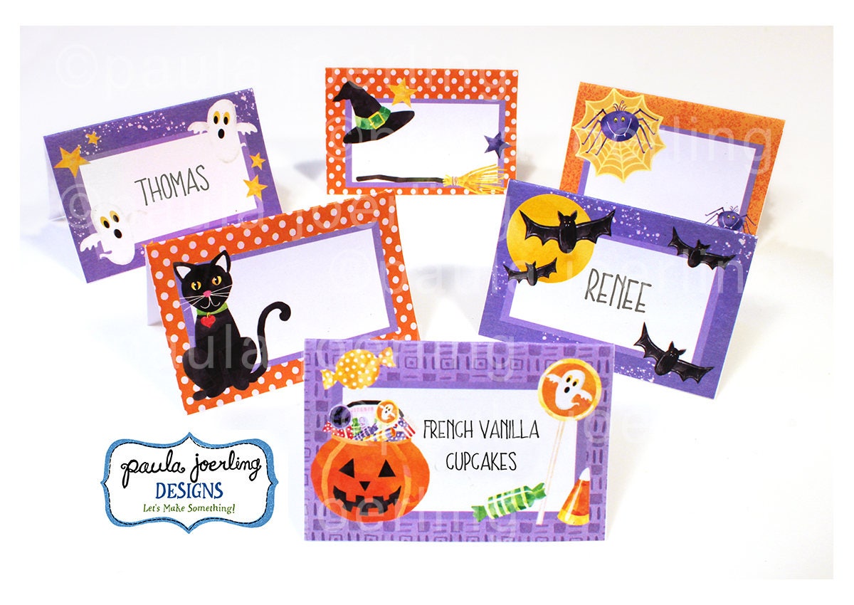Printable Halloween Place Card Halloween Food Label Etsy