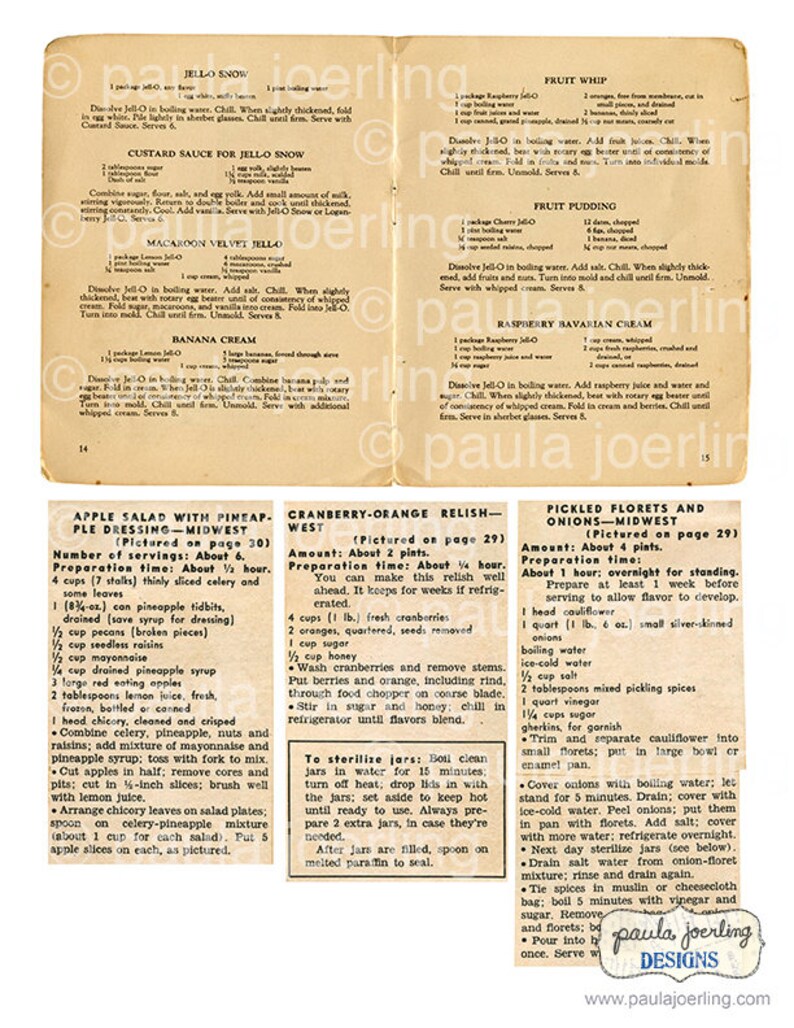 Recipes Clippings Download,Recipes Ephemera, Printable, Digital Download, Scrapbook Paper, Old Newspaper Clippings, Vintage Cookbook image 4