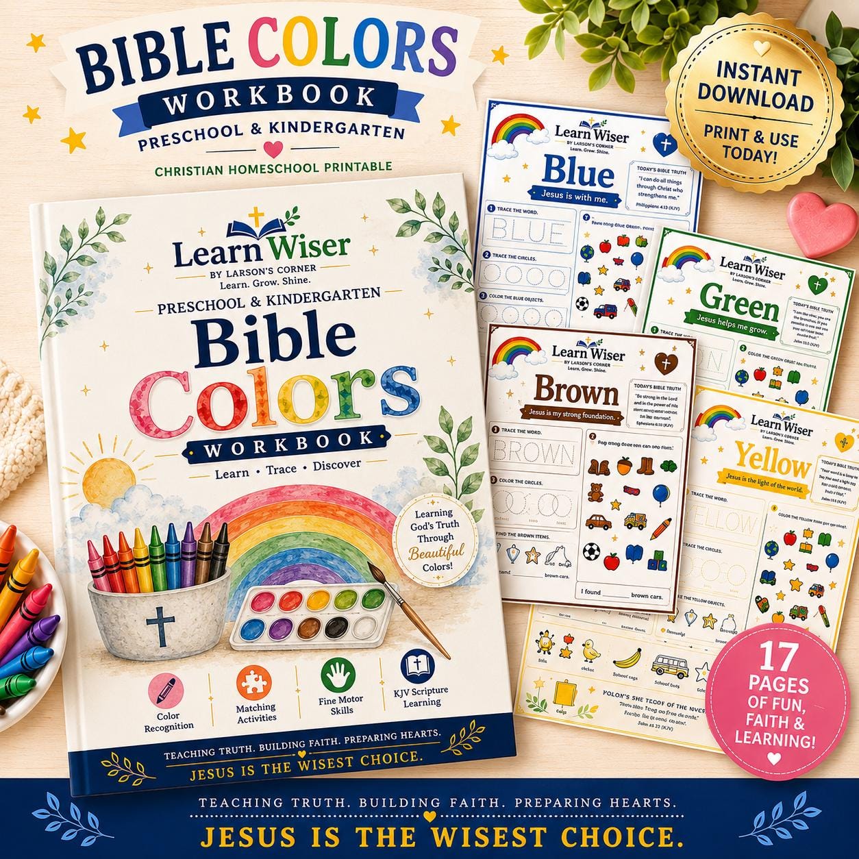Bible Colors Workbook for Preschool & Kindergarten | Christian ...