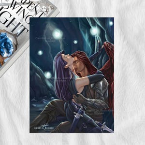Postcard: Mesmerizing fang-Oraya and Raihn, The serpent and the wings of night